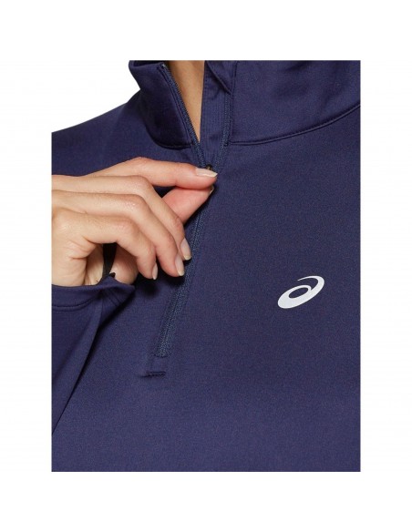 T-SHIRT SILVER 1/2 ZIP BLU